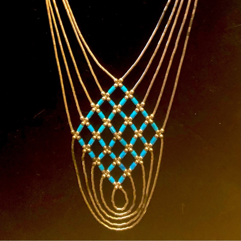 Liquid Silver Turquoise Necklace